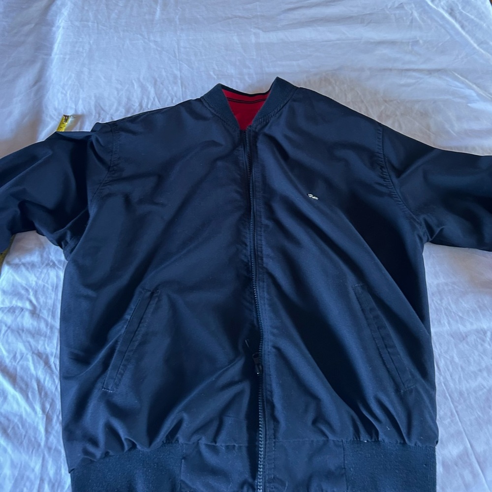 Lacoste Mens Reversible Bomber Jacket Red/Navy Size